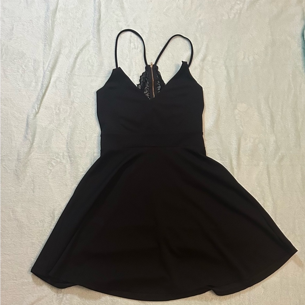 Rue21 Black Backless Dress with Lace Detail